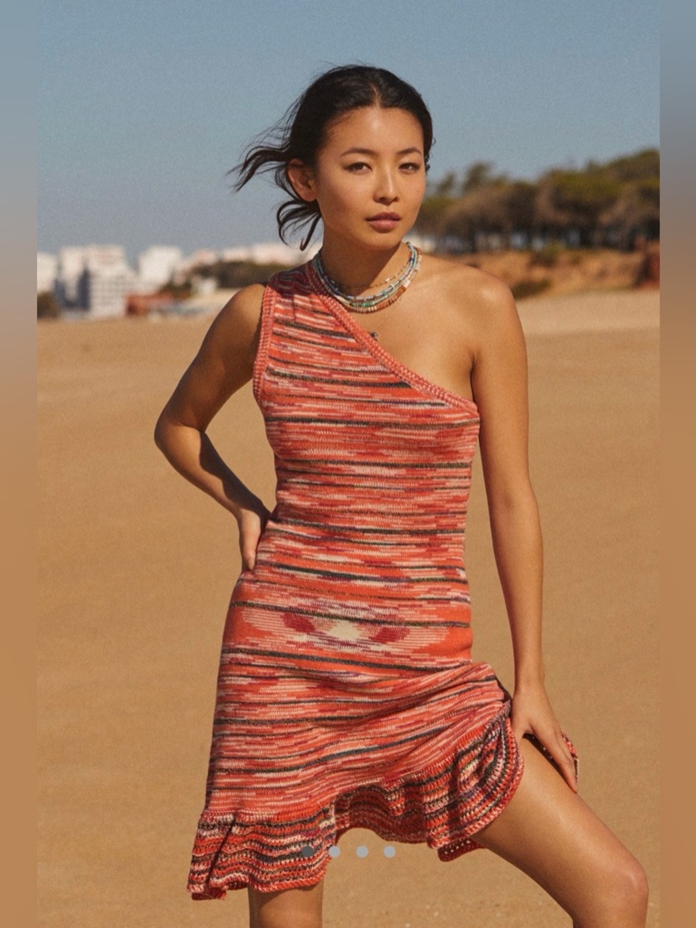 Anthropologie NWT One Shoulder Slim Flounce Sweater Dress - Size S